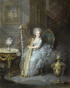 Madame Élisabeth jouant de la harpe
