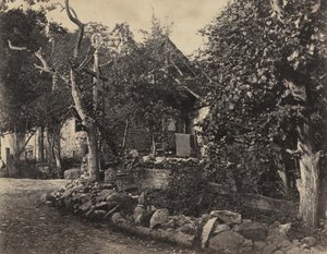 Scène rurale avec bâtiment en pierre et croix - Charles Fortunat Paul Casimir Perier