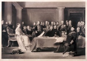 La reine Victoria présidant le conseil lors de son accession au trône, 1846 - Charles Fox