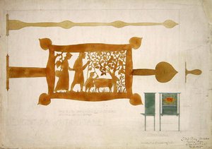 Conception pour une charnière de bureau en laiton - Charles Francis Annesley Voysey
