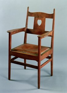 Chaise de salle à manger avec accoudoirs et siège amovible, vers 1902 - Charles Francis Annesley Voysey