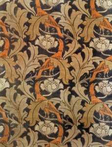 Fleurs et feuilles avec des oiseaux, fabriqué par G.P.& J.Baker pour Liberty & Co., c.1893