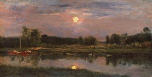 Paysage fluvial au clair de lune, c.1855