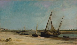 Bateaux sur la côte à Étaples - Charles Francois Daubigny