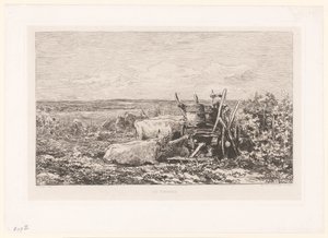 Paysage avec bétail au repos entre les vignes (Les vendanges) - Charles Francois Daubigny