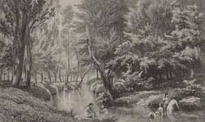 Les Baigneurs - Charles Francois Daubigny