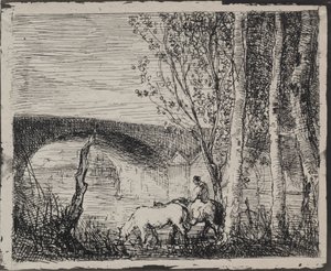 Le Pont, impression originale 1862, imprimée en 1921