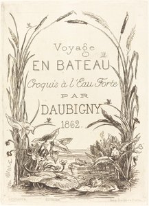 Page de titre pour "Voyage en bateau" - Charles Francois Daubigny