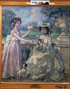 Deux filles sur une terrasse