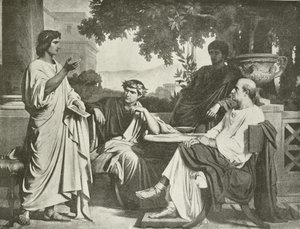 Virgile, Horace et Varius chez Mécène (gravure)