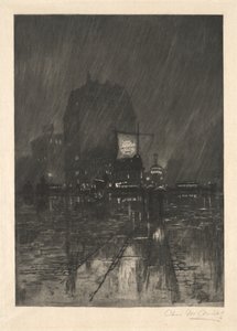 Une nuit pluvieuse, Madison Square - Charles Frederick William Mielatz