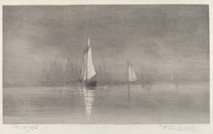 Scène de port sans titre avec voiliers