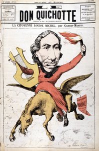 Caricature de La Citoyenne Louise Michel - dans "Le Don Quichotte" du 05/05/1882 - Charles Gilbert Martin