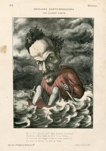 Grimaces contemporaines - Illustration de Charles Gilbert-Martin (1839-1905) : Rochefort Henri (1831-1913) - Mer
