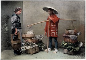 Marchand de légumes au Japon, vers 1890 - Charles Gillot
