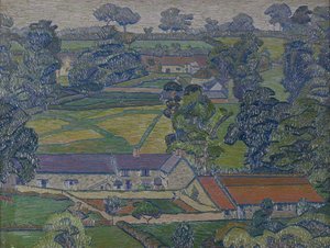 Paysage avec fermes, c.1912-13 - Charles Ginner