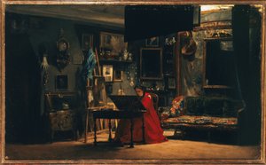 La princesse Mathilde (1820-1904) dans son atelier, rue de Courcelles, vers 1860 (huile sur toile) - Charles Giraud