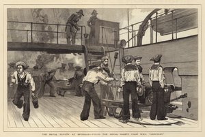 La revue navale à Spithead, tirant la salve royale du HMS Hercules