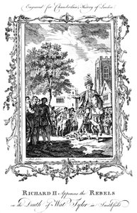 Le roi Richard II apaise les rebelles à la mort de Wat Tyler, Smithfield, 19e siècle - Charles Grignion