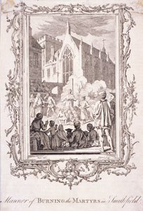 Scène de protestants brûlés à Smithfield, 16ème siècle - Charles Grignion