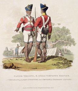 Troupes indigènes au service de la Compagnie des Indes orientales : un sergent d