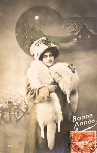 Vieille carte postale/Bonne année/Vœux