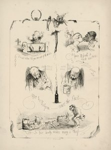 Page de Proverbes avec illustrations - Charles Henry (after) Bennett
