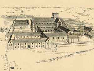 Extérieur du monastère bénédictin, 1931