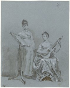 Deux dames faisant de la musique