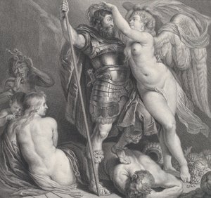 Héros couronné par la Victoire, qui place une couronne de laurier sur sa tête, Vénus et Cupidon, vers 1735-61