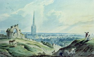 Vue de Norwich, depuis Mouseshold Hill, près des ruines du château de Kett