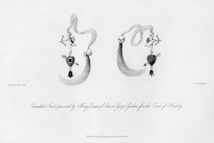 Bijou émaillé offert par Marie Stuart à George Gordon, 16ème siècle, 1840