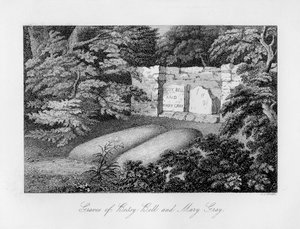 Tombe de Bessy Bell et Mary Gray, près de Perth, 1840