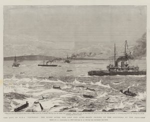 La perte du HMS Victoria, la scène après le naufrage du navire, des bateaux récupérant les survivants du navire amiral - Charles J. Staniland