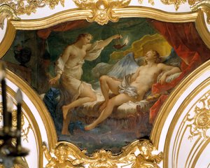 Psyché levant sa lampe pour contempler son épouse Éros (ou l