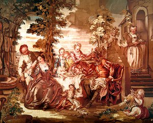Scène de Don Quichotte, fabriquée à Beauvais - Charles Joseph Natoire