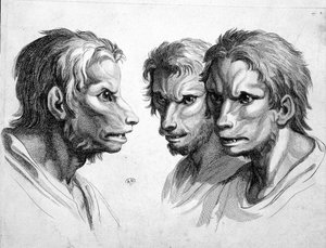 Trois visages de loup-garou - par Le Brun - Charles Le Brun