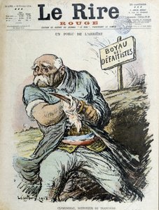 Un arrière poilu : Clemenceau, nettoyeur de tranchées. Couverture Le Rire du 16/02/1918