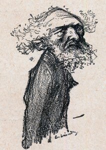 Alexandre Ribot (1842-1923) magistrat et homme politique français - gravure dans « Notre Cher Souverain » par Paul Bosq - illustration par Charles Léandre (1862-1934) 1898
