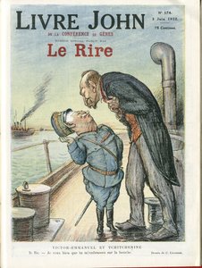 Illustration de Charles Leandre pour la couverture de Le Rire, 03/06/22 - Italie, URSS - Victor Emmanuel 1er, Gueorgui Titcherine