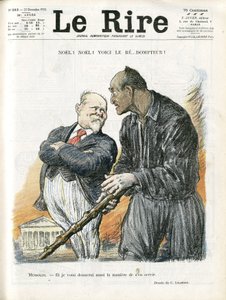 Illustration de Charles Leandre pour la couverture de Le Rire, 23/12/22 - Noël Noël - Président de la République - Poincaré Raymond, Mussolini Benito, Tamer - Charles Leandre
