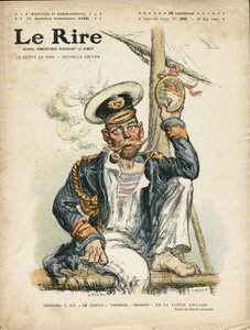 Illustration de Charles Léandre (1862-1934) pour la couverture de Le Rire, 28/05/10 - Angleterre Grande-Bretagne, Folie, Marine maritime, Fumer, Tabac - George V (1865-1936) - Charles Leandre