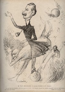 M. Paul Deschanel le nouveau Président de la Chambre - Caricature par Charles Léandre (1862-1934) dans « Le Rire » 1898