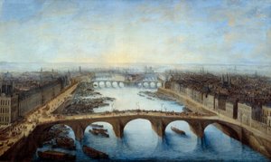 Vue cavalière de Paris prise sur le Pont Royal en 1741 - Charles Leopold Grevenbroeck