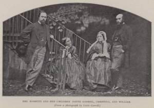 Mme Rossetti et ses enfants Dante Gabriel, Christina et William