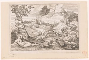 Paysage avec Andromède gardée par le dragon et Persée volant dans un nuage
