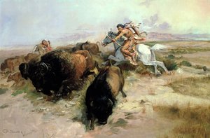 Chasse au bison, 1897 - Charles Marion Russell