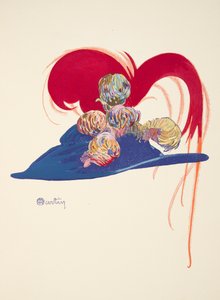 Design pour un chapeau, de La Mode en mil neuf cent douze. chez Marcelle Demay, pub. 1912