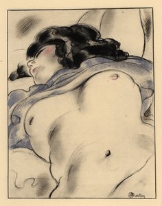 Femme à moitié nue endormie, s