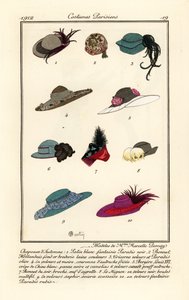 Dessins de chapeaux par la modiste Marcelle Demay - Charles Martin